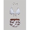 image:imageMakeMeChic Womens 2 Piece Bikini Sets Cow Print Halter Triangle Top with Shorts Bathing SuitBrown