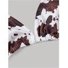 image:imageMakeMeChic Womens 2 Piece Bikini Sets Cow Print Halter Triangle Top with Shorts Bathing SuitBrown