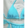 image:imageMakeMeChic Womens 2 Piece Bikini Sets Halter Triangle High Cut Thong Bathing SuitsBlue