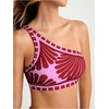 image:imageMakeMeChic Womens 2 Piece Bikini Sets One Shoulder Graphic Print Backless Beach Boho Vacation SwimsuitsPink