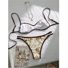 image:imageMakeMeChic Womens 2 Piece Bikini Sets Sequin Floral Bikini Tops and Triangle Pants Bathing Suits OutfitsMulticolor