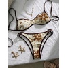 image:imageMakeMeChic Womens 2 Piece Bikini Sets Sequin Floral Bikini Tops and Triangle Pants Bathing Suits OutfitsMulticolor