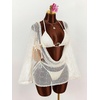 image:imageMakeMeChic Womens 3 Piece Swimsuit Triangle Thong Bikini Sets Bathing Suit Crochet Beach Cover Ups DressApricot