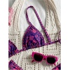 image:imageMakeMeChic Womens Bikini Sets Floral Print Spaghetti Strap High Cut Swimsuit BeachwearPurple