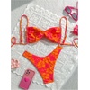 image:imageMakeMeChic Womens Floral Bikini Set Twist Tie Back High Cut Two Piece Bathing SuitsMulticolor