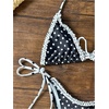image:imageMakeMeChic Womens Polka Dots Bikini Set Halter Tie Backless Frill Trim 2 Piece SwimsuitBlack and White
