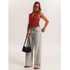 image:imageMakeMeChic Womens Polka Dots Halter Top Y2k Going Out Tops Backless Deep V Cowl Neck TopsBurgundy