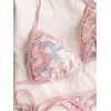 image:imageMakeMeChic Womens Sequin Sparkly Bikini Sets Halter Triangle Tie Side Thong Bathing SuitPink