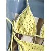 image:imageMakeMeChic Womens Summer Floral Bikini Sets Halter Triangle Tie Backless 2 Piece SwimsuitsYellow