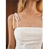 image:imageMAKEMECHIC Womens Camisole Square Neck Babydoll Tie Shoulder Sleeveless Summer Going Out TopsWhite