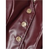 image:imageMAKEMECHIC Womens PU Leather Halter Crop Tops Backless Button Down Vest WaistcoatBurgundy