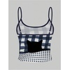 image:imageMAKEMECHIC Womens Plaid Cat Print Camisole Crop Tops Spaghetti Strap Sleeveless Cute Top Y2KBlack