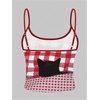 image:imageMAKEMECHIC Womens Plaid Cat Print Camisole Crop Tops Spaghetti Strap Sleeveless Cute Top Y2KMulticolor