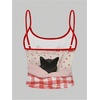 image:imageMAKEMECHIC Womens Plaid Cat Print Camisole Crop Tops Spaghetti Strap Sleeveless Cute Top Y2KRed