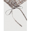 image:imageMAKEMECHIC Womens Plaid Halter Crop Tops Tie Backless Ruched Drawstring Smocked Summer TopCoffee Brown