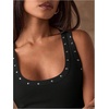 image:imageMAKEMECHIC Womens Summer Punk Y2K Tank Top Rivet Studded Wide Strap Sleeveless Crop TopsBlack