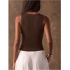image:imageMAKEMECHIC Womens Summer Punk Y2K Tank Top Rivet Studded Wide Strap Sleeveless Crop TopsCoffee Brown