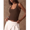 image:imageMAKEMECHIC Womens Summer Punk Y2K Tank Top Rivet Studded Wide Strap Sleeveless Crop TopsCoffee Brown