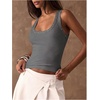 image:imageMAKEMECHIC Womens Summer Punk Y2K Tank Top Rivet Studded Wide Strap Sleeveless Crop TopsDark Grey