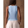 image:imageMAKEMECHIC Womens Summer Punk Y2K Tank Top Rivet Studded Wide Strap Sleeveless Crop TopsLight Blue