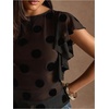 image:imageMAKEMECHIC Womens Summer Tank Tops Polka Dots Mesh Crew Neck Ruffle Fitted Y2K TopsBlack