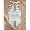 image:imageMakeMeChic Womens Backless Halter Tank Top Twist Sexy Cute Summer Going Out TopsBuckle White
