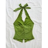 image:imageMakeMeChic Womens Backless Halter Tank Top Twist Sexy Cute Summer Going Out TopsGreen