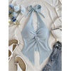 image:imageMakeMeChic Womens Backless Halter Tank Top Twist Sexy Cute Summer Going Out TopsLight Blue