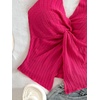 image:imageMakeMeChic Womens Backless Halter Tank Top Twist Sexy Cute Summer Going Out TopsRed Violet