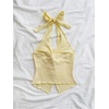 image:imageMakeMeChic Womens Backless Halter Tank Top Twist Sexy Cute Summer Going Out TopsYellow