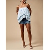 image:imageMakeMeChic Womens Bubble Hem Camisole Ruffle Layered Spaghetti Strap Cute TopsBlue