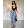image:imageMakeMeChic Womens Cheetah Print Top Halter Corset Top Sexy Deep V Neck Going Out TopsPolka Dots