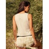 image:imageMakeMeChic Womens Corset Floral Embroidery Faux Suede Renaissance Costume Lace up Front Vest TopsApricot