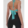 image:imageMakeMeChic Womens Cowl Neck Halter Rave Tops Y2k Backless Open Back Going Out TopsBlue