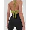 image:imageMakeMeChic Womens Cowl Neck Halter Rave Tops Y2k Backless Open Back Going Out TopsOlive Green