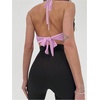 image:imageMakeMeChic Womens Cowl Neck Halter Rave Tops Y2k Backless Open Back Going Out TopsPurple
