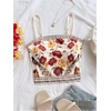 image:imageMakeMeChic Womens Floral Camisole Sleeveless Spaghetti Strap Summer Boho Crop Tank TopsRed