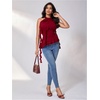 image:imageMakeMeChic Womens Floral Halter Tops Backless Tiered Ruffle Sleeveless Elegant Shirt Summer Dressy Casual TopRed
