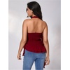 image:imageMakeMeChic Womens Floral Halter Tops Backless Tiered Ruffle Sleeveless Elegant Shirt Summer Dressy Casual TopRed