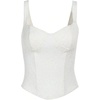 image:imageMakeMeChic Womens Floral Lace Tank Crop Tops Sleeveless Fitted Going Out Bustier CorsetWhite