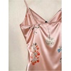image:imageMakeMeChic Womens Floral Satin Wrap Camisole V Neck Ruched Spaghetti Strap Dressy Elegant TopsPink