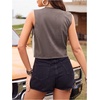 image:imageMakeMeChic Womens Fringe Tops Rivet Suede Sleeveless Concert Western Vest Cowboy JacketMocha Brown