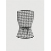 image:imageMakeMeChic Womens Houndstooth Plaid Vest Tops Trendy Dressy Blouse Tops Button Wasitcoat For Work OfficeBlack and White