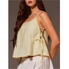image:imageMakeMeChic Womens Lace Camisole Tops Summer Party Sleeveless Tie Side Spaghetti Strap Tank TopYellow