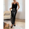 image:imageMakeMeChic Womens Lace Trim Tank Tops Camisole Spaghetti Strap Sleeveless Contrast Cami TopBlack