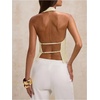 image:imageMakeMeChic Womens Open Back Halter Tops Backless Fitted Going Out Tank TopApricot