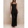 image:imageMakeMeChic Womens Open Back Halter Tops Backless Fitted Going Out Tank TopBlack
