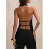 image:imageMakeMeChic Womens Open Back Halter Tops Backless Fitted Going Out Tank TopBlack