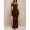 image:imageMakeMeChic Womens Open Back Halter Tops Backless Fitted Going Out Tank TopCoffee Brown