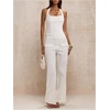 image:imageMakeMeChic Womens Open Back Halter Tops Backless Fitted Going Out Tank TopWhite